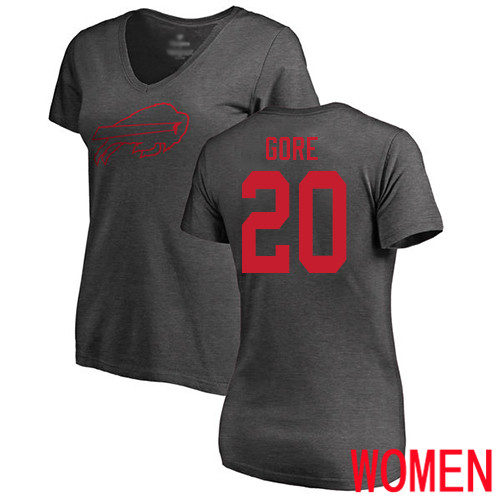 NFL Women Buffalo Bills #20 Frank Gore Ash One Color T Shirt->nfl t-shirts->Sports Accessory